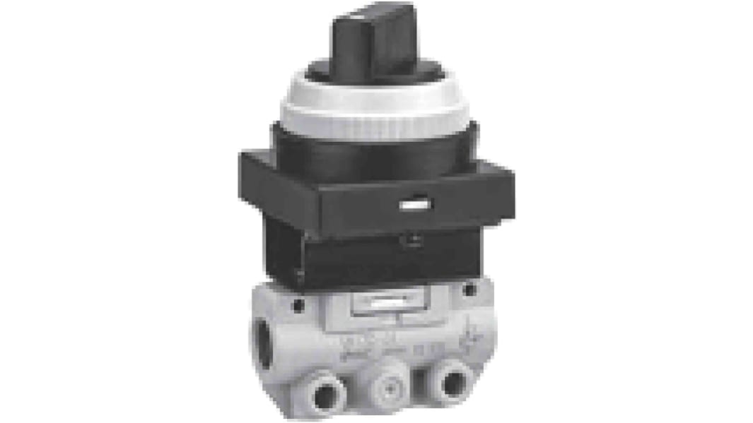 Vanne pneumatique SMC VM100 Bouton-poussoir (encastré) Pneumatic Relay, G 1/8, 1/8pouces