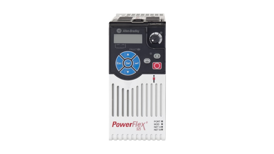 Allen Bradley Inverter Drive, 0.4 kW, 1 Phase, 230 V ac, 2.5 A, PowerFlex 525 Series
