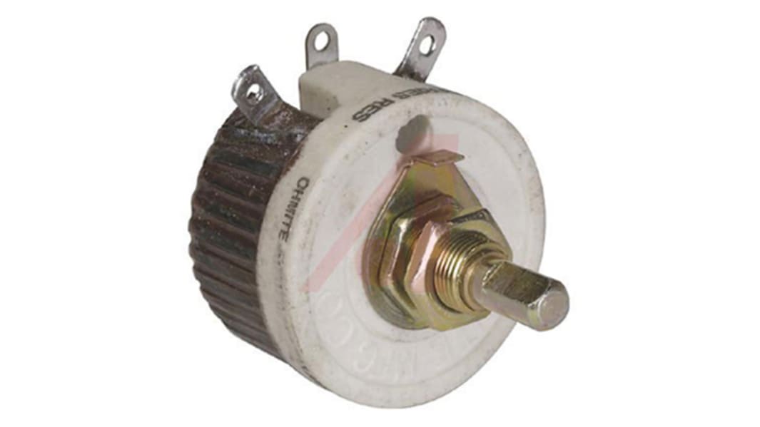 Reostato Arcol Ohmite, 500Ω max, 25W, diametro albero 6,35 mm, Montaggio a pannello