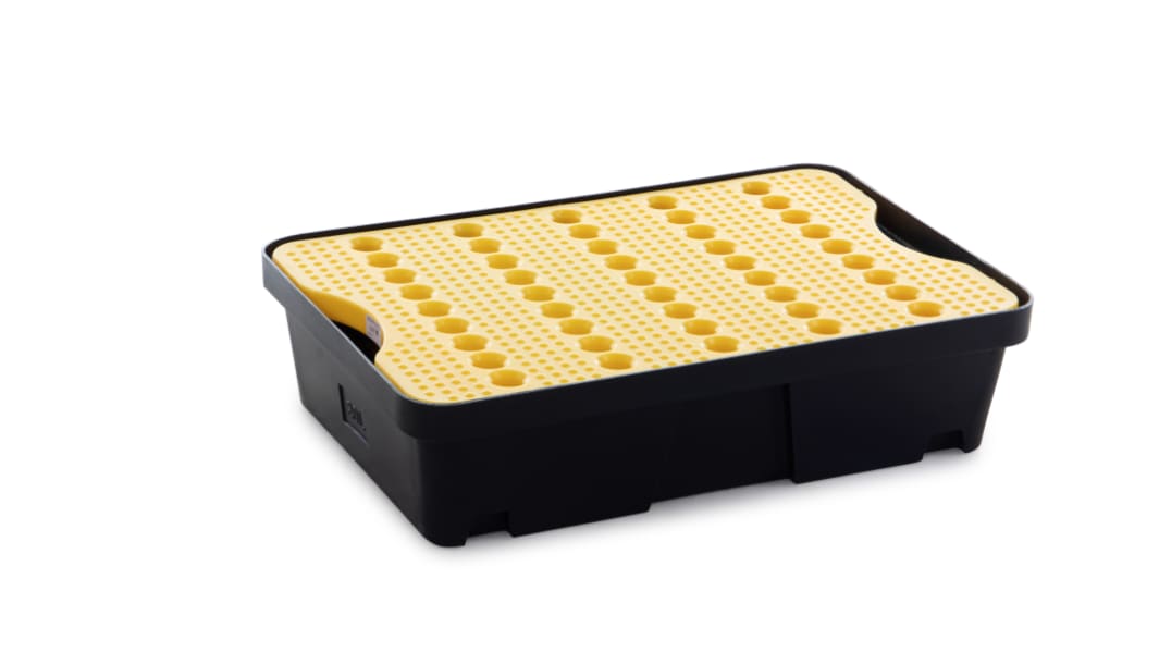 Bandeja con rejilla para control de derrames RS PRO, capacidad 20L, para almacenamiento industrial