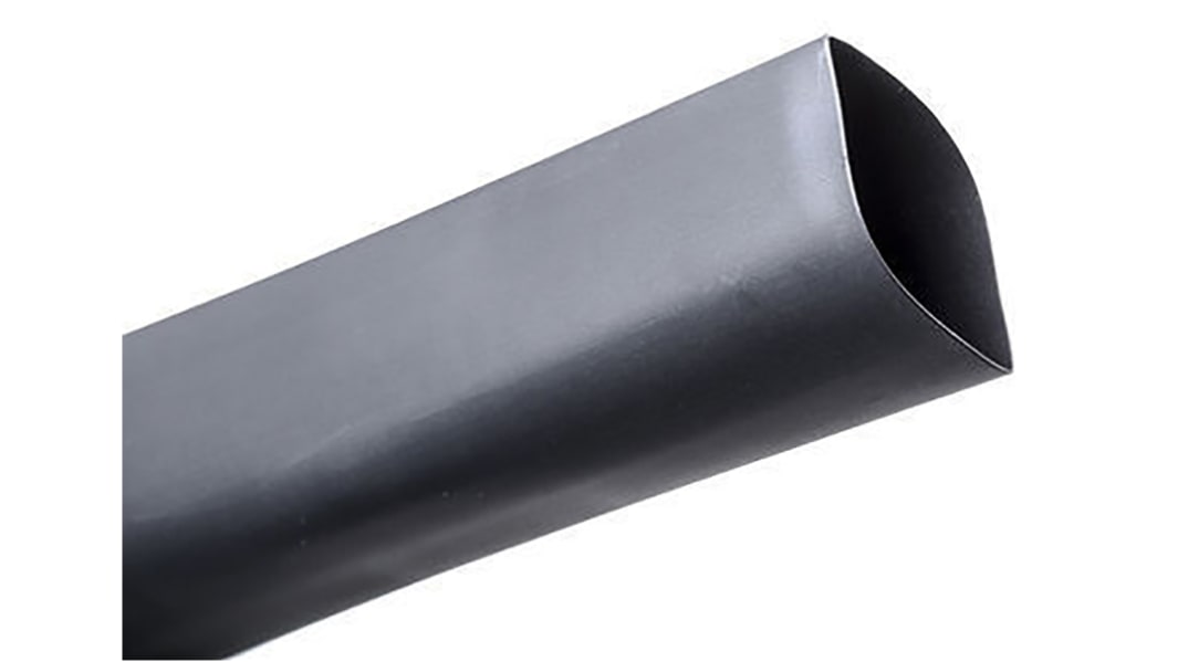 TE Connectivity Heat Shrink Tubing, Black 2.4mm Sleeve Dia. x 300m Length 2:1 Ratio, RNF-100 Series