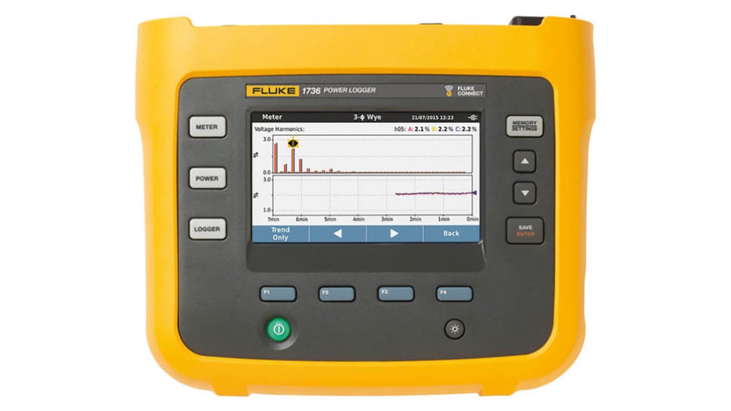 Registratore e Monitor di energia Fluke 1736, 4 canali, Bluetooth, USB, Wi-Fi