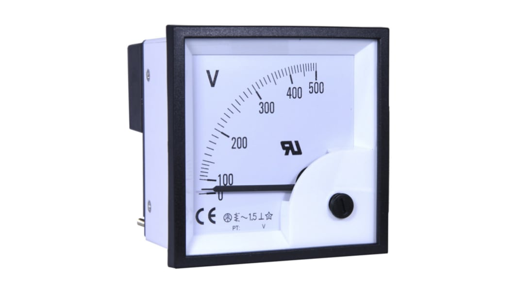 Voltmètre analogique RS PRO, V c.a. 0 → 500V, ±1,5 %
