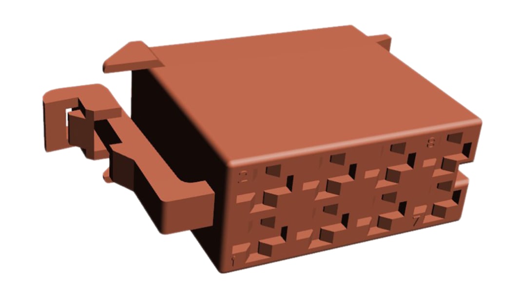 TE Connectivity, Junior Timer Automotive Connector Socket Brown Plug-In 8 Way 962191-1