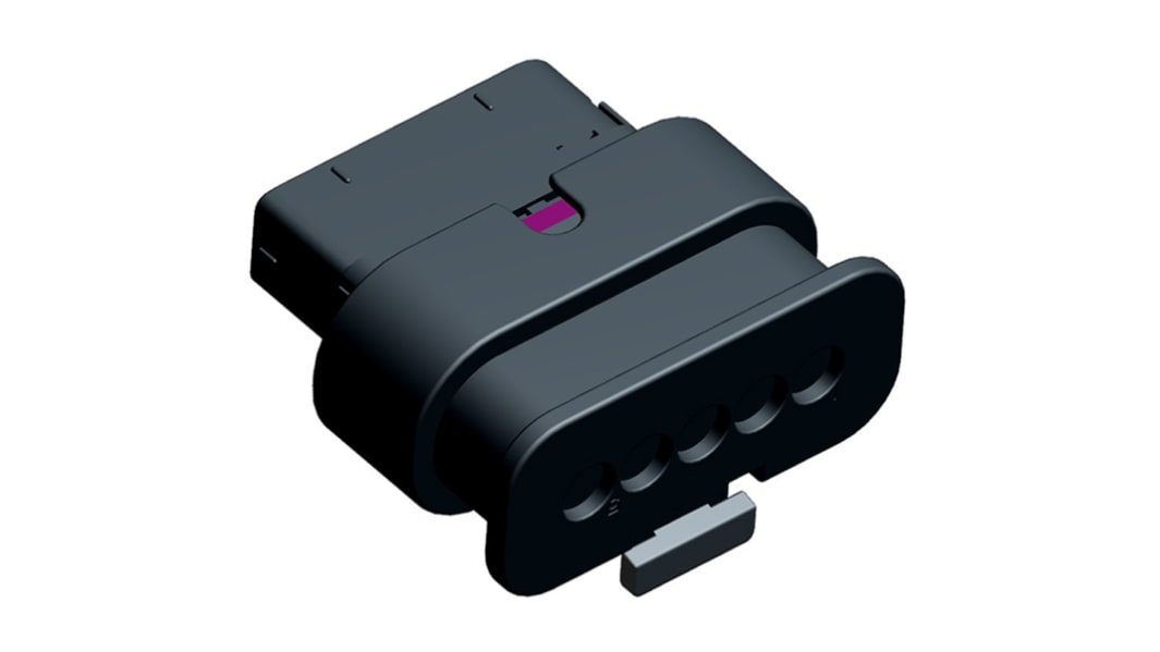 TE Connectivity, MCON Automotive Connector Socket Black Plug-In 5 Way 1-1718806-1