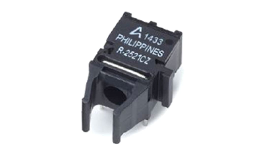 Receptor de fibra óptica Broadcom, λ 685nm, velocidad datos 5MBd, mont. pasante, 4 pines