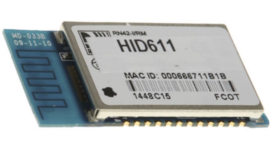 Chip Bluetooth v2.1 Microchip, Classe 2, 4dBm