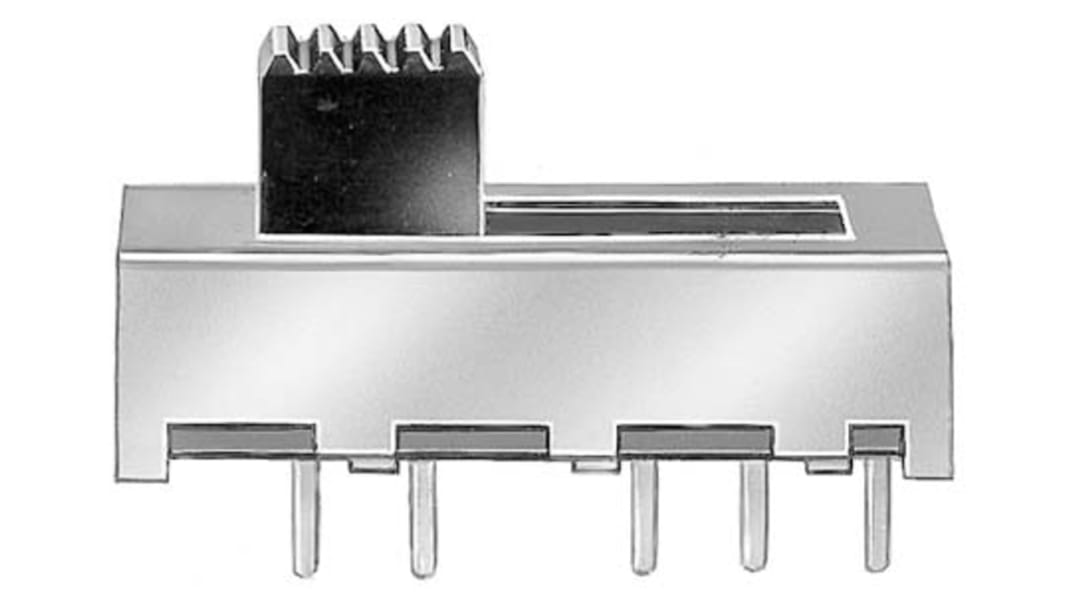 Interruptor de actuador deslizante DPST, 350 mA a 30 V dc, Montaje en PCB