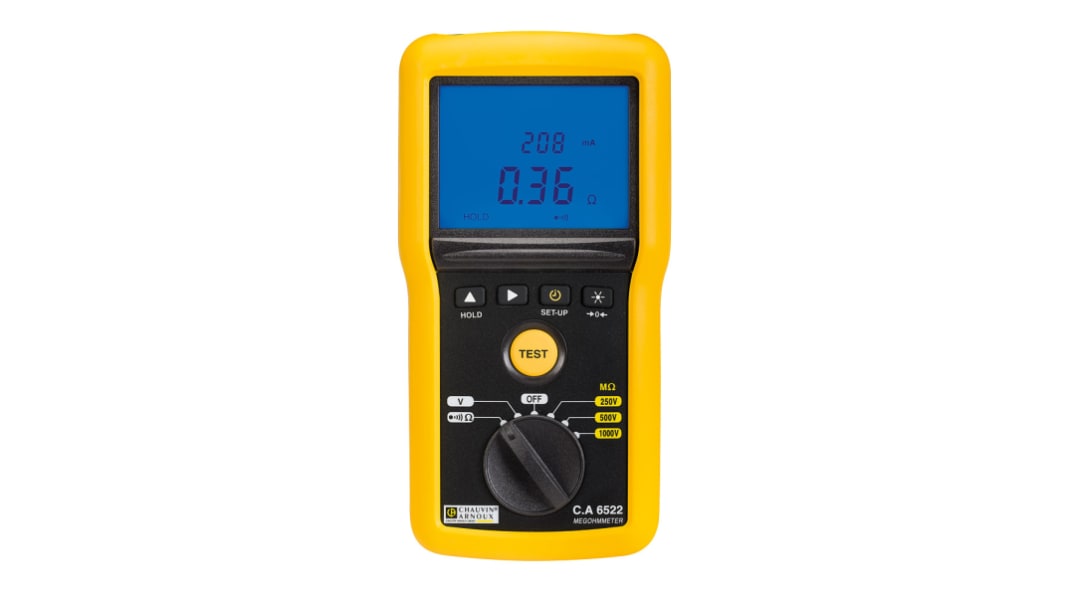 Chauvin Arnoux CA 6522 Insulation & Continuity Tester, 250V Min, 1000V Max, 40GΩ Max, CAT IV