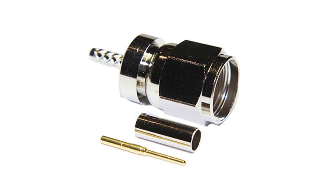 COAX Connectors, Plug Cable Mount F Connector, 75Ω, Crimp Termination, Straight Body