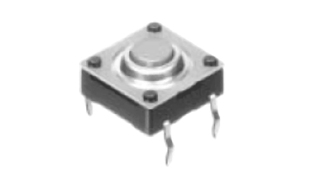 Alps Alpine Grey Button Tactile Switch, SPST 50 mA 0.85mm Snap-In