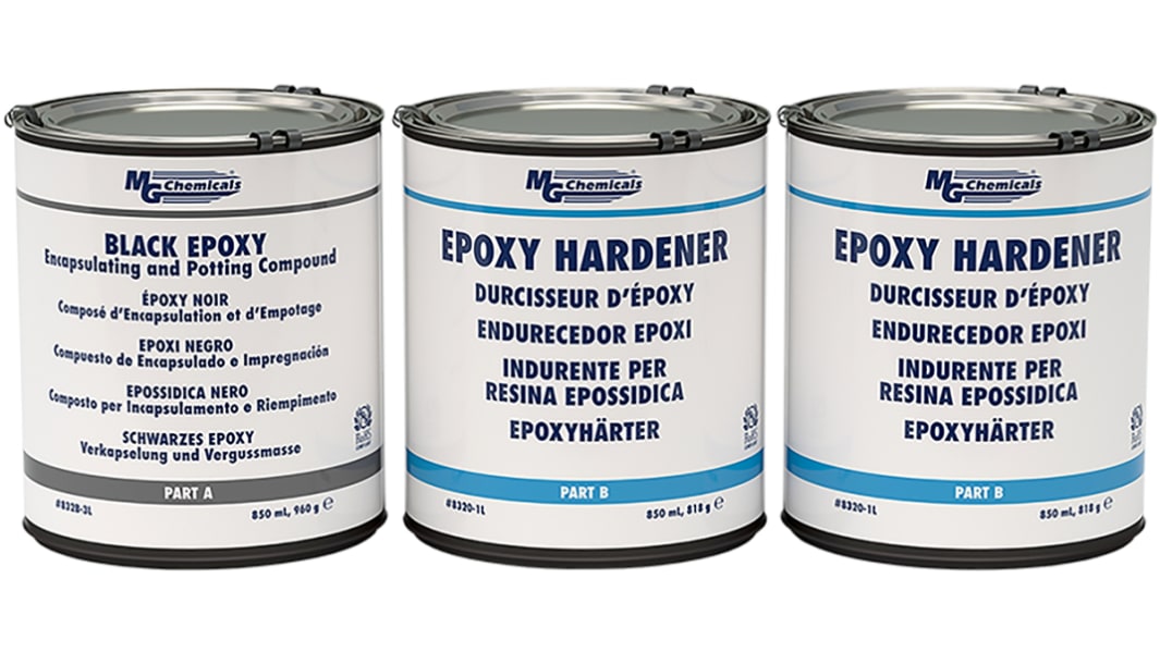 Adhesivo de resina epoxi Negro de Epoxi MG Chemicals, Encapsulado de 2,55 L, cura 35 min → 24 h