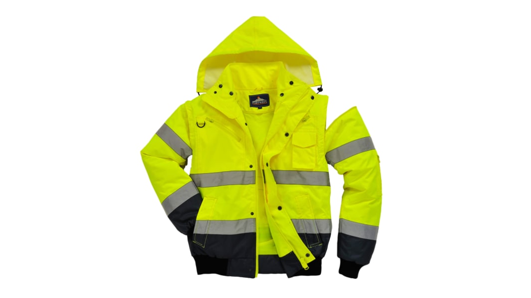 Portwest Yellow Men Hi Vis Bomber Jacket, L