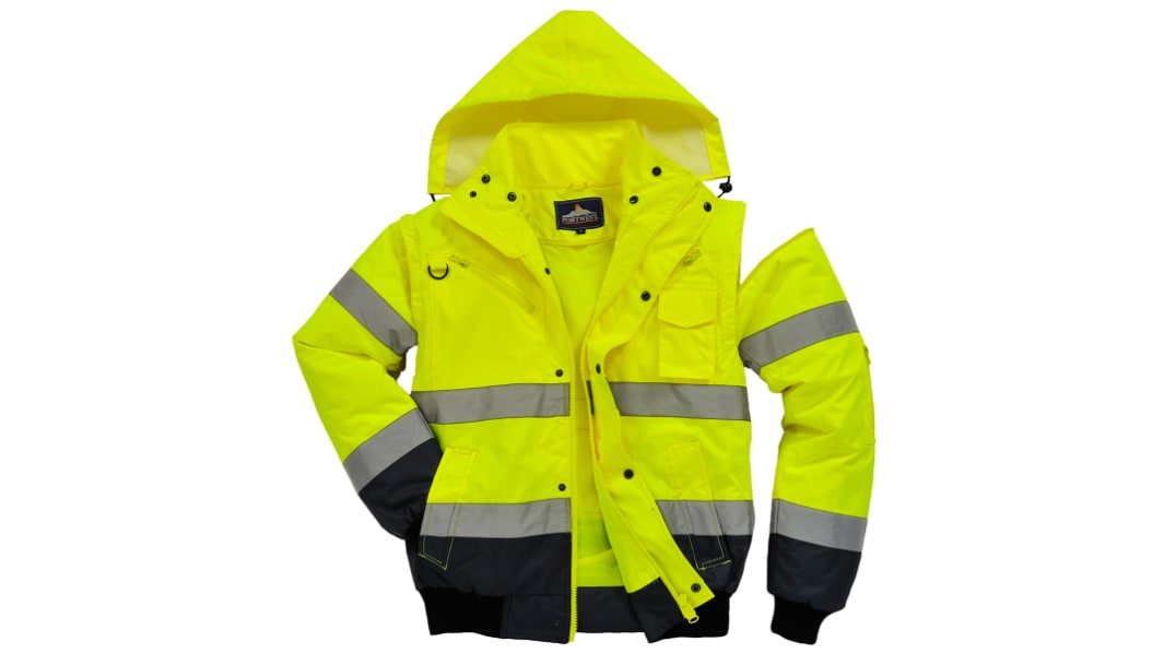Portwest Yellow Men Hi Vis Bomber Jacket, 3XL