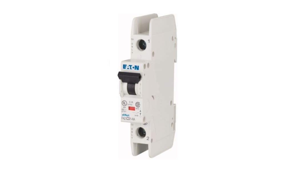 Eaton xEffect MCB, 1P, 3A Curve C, 240 → 415V AC, 48V DC, 10 kA Breaking Capacity