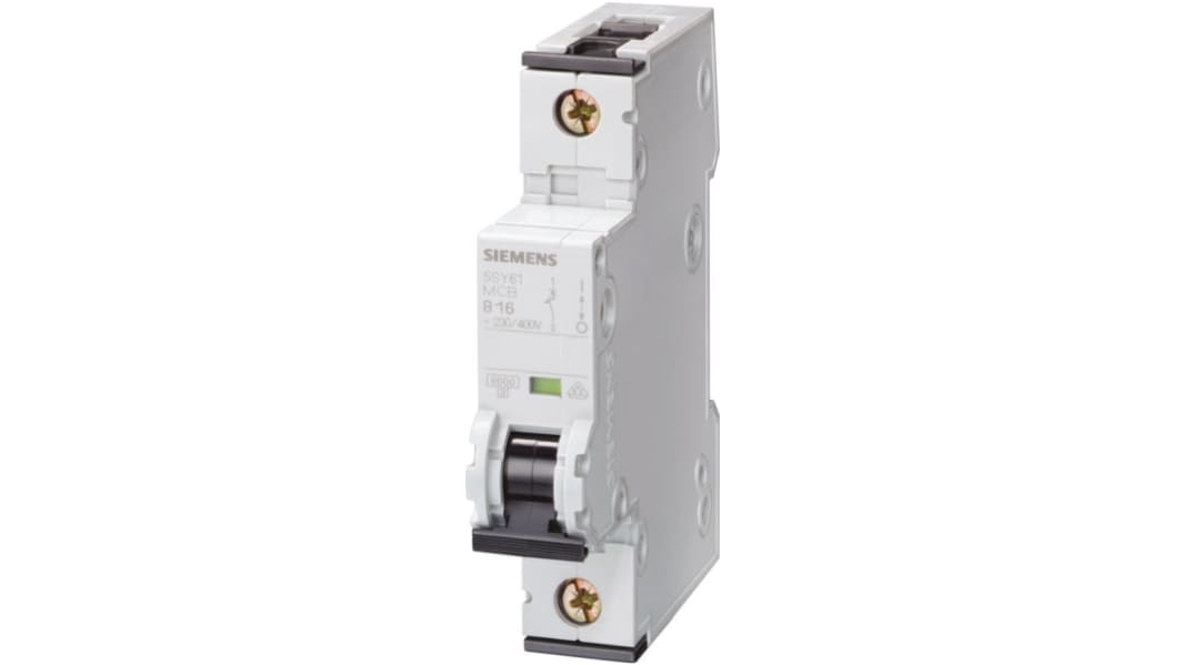 Siemens 5SY6 MCB Leitungsschutzschalter Typ C, Pol 1 20A 230V, Abschaltvermögen 6 kA Sentron DIN-Schienen-Montage