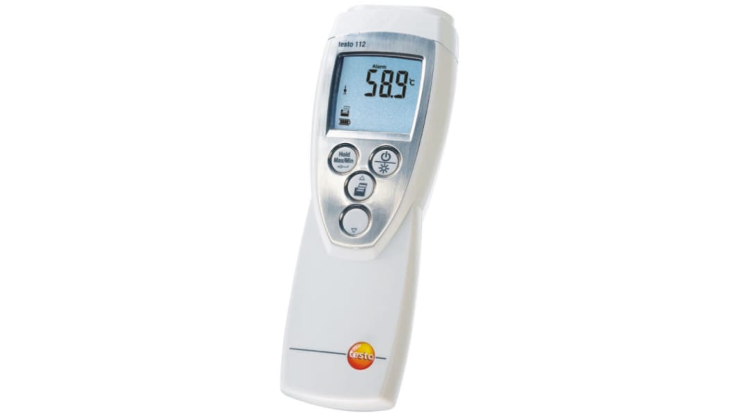 Testo 112 Wired Digital Thermometer for Food Industry Use, NTC, PT100 Probe, 1 Input(s), +300°C Max, ±0.5 °C Accuracy -