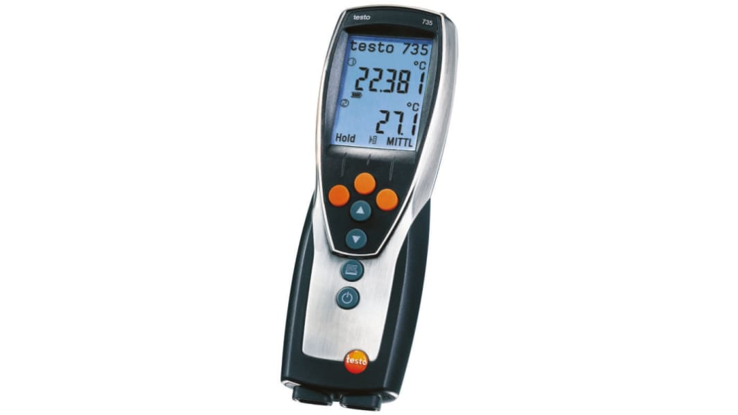 Termometro digitale Testo 735-1, sonda PT100, 3 ingressi, +1760°C max , Cert. LAT