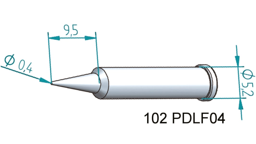 Panne de fer à souder Ersa, Conique, série Serie 102, 0,4 mm, pour I-Tool