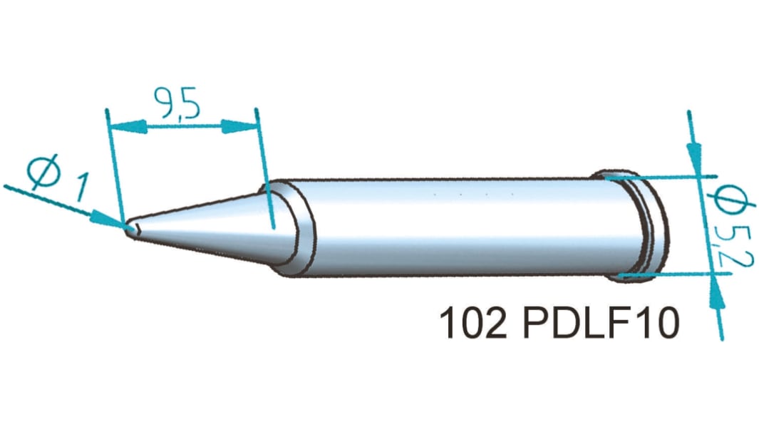 Panne de fer à souder Ersa, Conique, série Serie 102, 1 mm, pour I-Tool