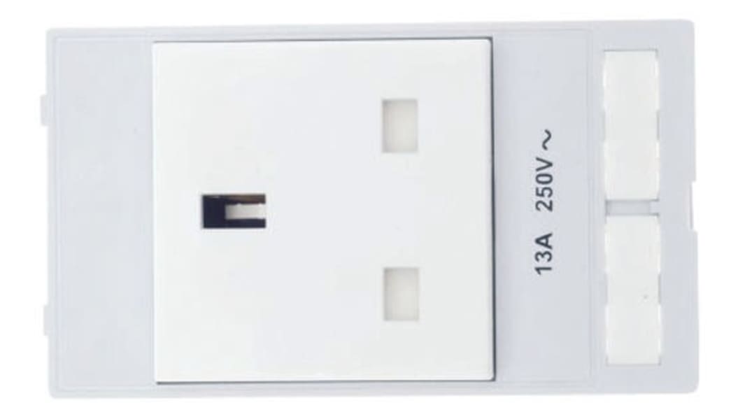 HARTING Netzsteckverbinder Tafelmontage, 2P+E Britisch, 250 V / 13A Grau, für UK