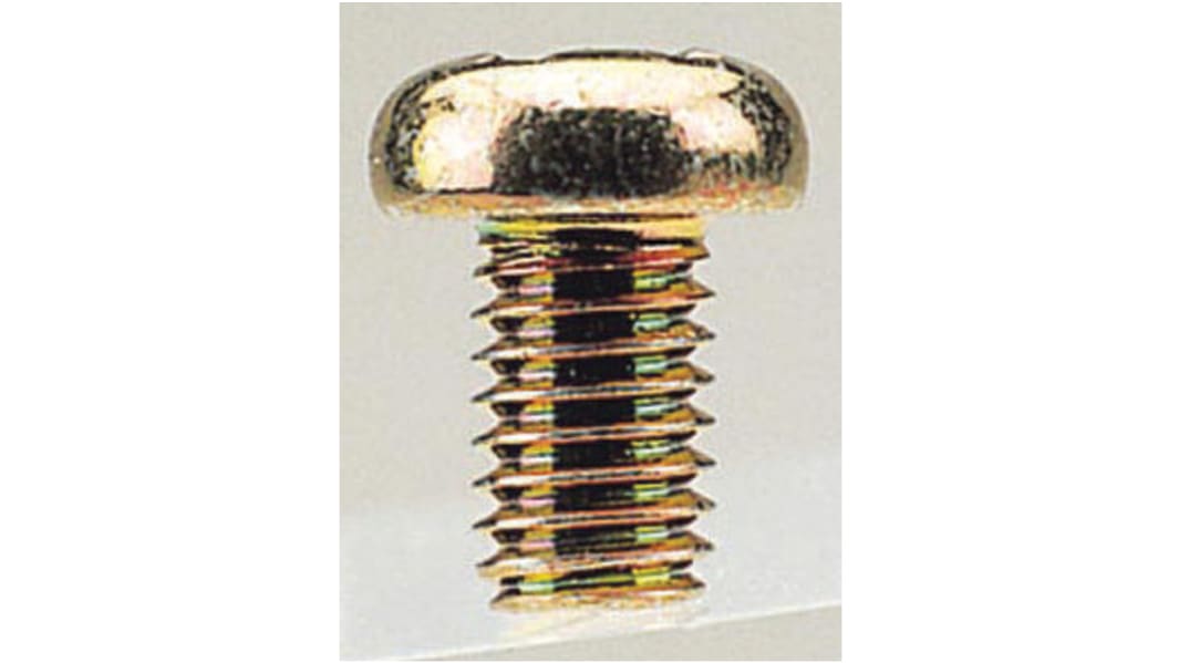 Takachi Electric Industrial Chromate Iron Pan Head Self Tapping Screw, M3 x 4mm Long