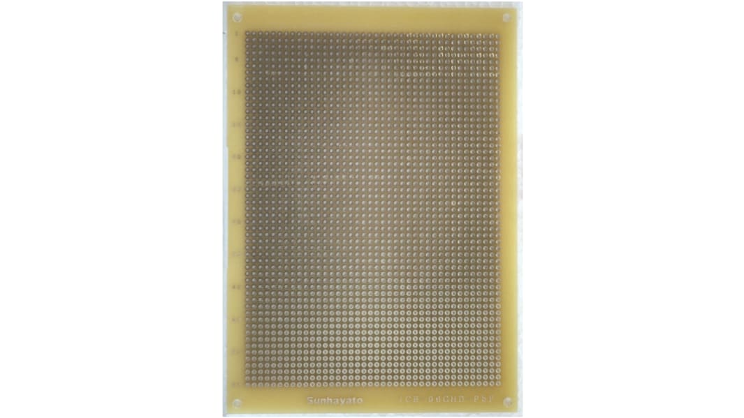 サンハヤト ユニバーサル基板 穴ピッチ：2.54 x 2.54mm, 穴経0.9mm 2 ICB-98GH-PBF
