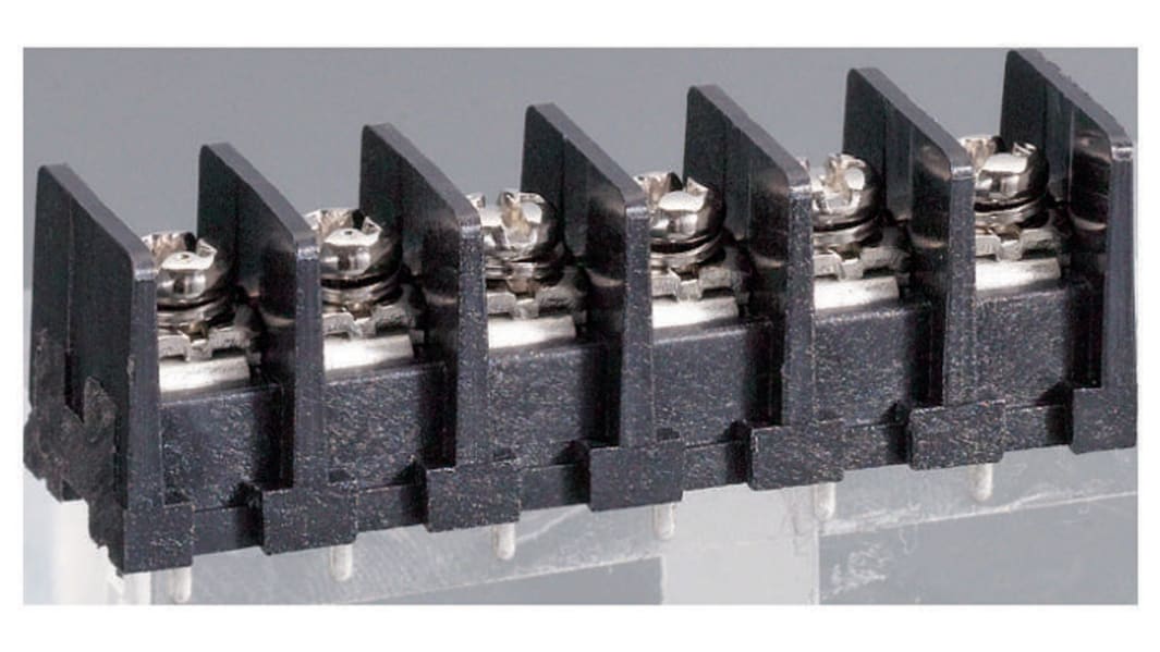 Sato Parts Barrier Strip, 6 Contact, 7.62mm Pitch, 1 Row, 10A, 250 V, Solder Termination