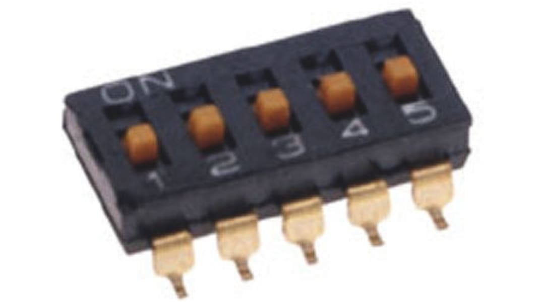Omron DIP-Schalter Gleiter 6-stellig 6-polig, Kontakte vergoldet 25 mA @ 24 V dc, bis +70°C