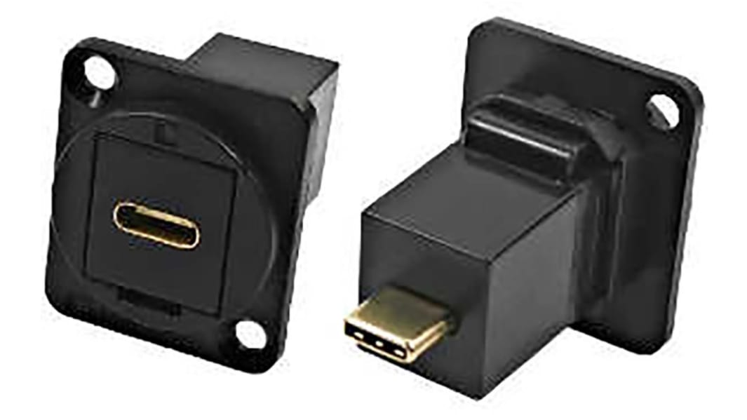 RS PRO Type-C フィードスルー USB コネクタ, メス to オス, パネルマウント