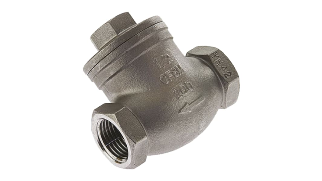 RS PRO Stainless Steel Single Check Valve, BSP 2in, 14 bar