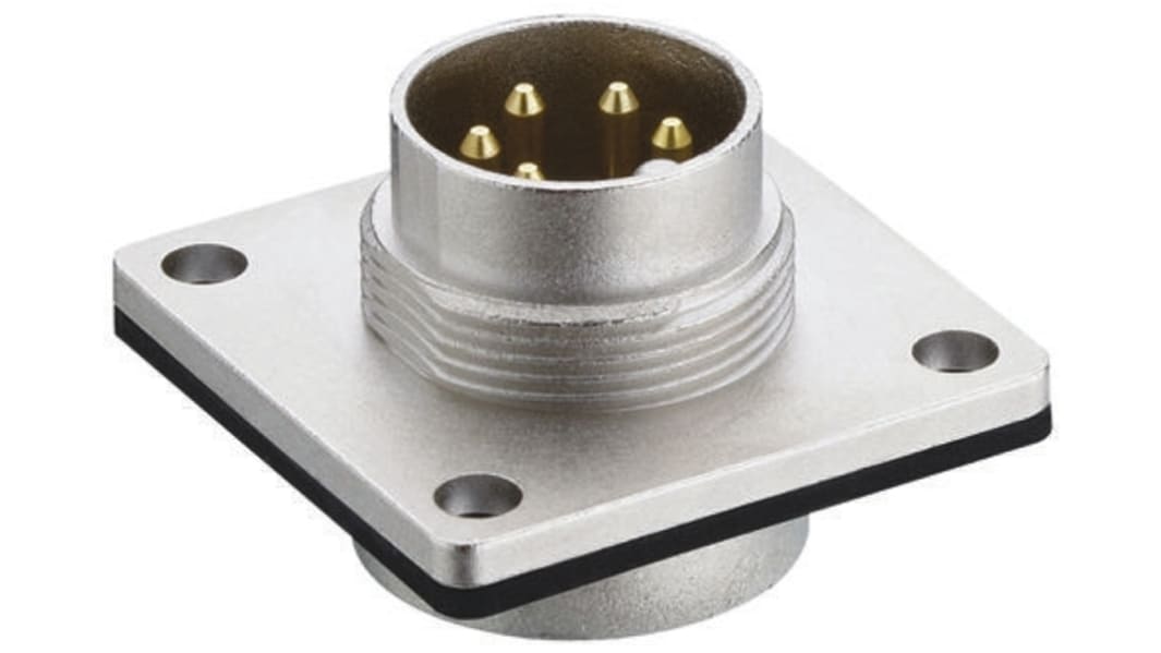 Lumberg 7 Pole Din Plug, 5A, 250 V ac IP68, Male, Panel Mount