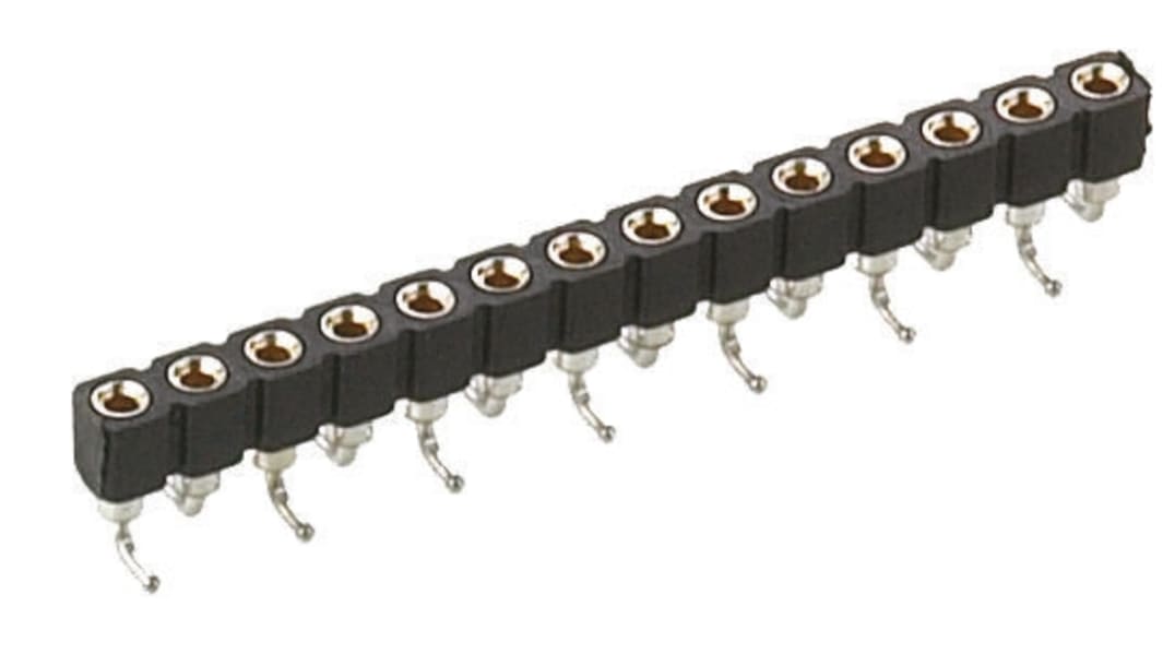 9 Way Preci-Dip Straight SMT 2.54mm SIL Socket, Solder, 3A 100 V ac, 150 V dc