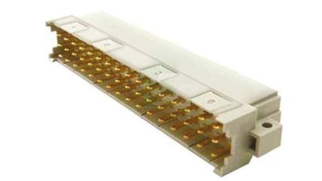 Connecteur DIN 41612 HARTING série 09 06, 48 contacts Mâle, Angle droit sur 3 rangs, entraxe 2.54mm