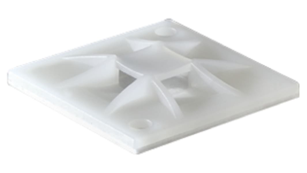 HellermannTyton Natural Cable Tie Mount 30 mm x 30mm, 5.1mm Max. Cable Tie Width