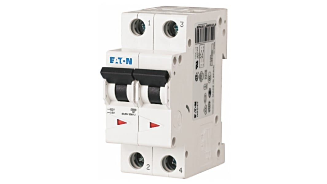 Eaton MCB Leitungsschutzschalter Typ C, Pol 2 50A 230 → 400V, Abschaltvermögen 6 kA xEffect DIN-Schienen-Montage