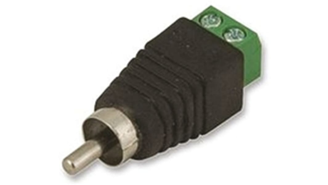 Conector RCA Macho RS PRO, color Negro, Montaje de Cable