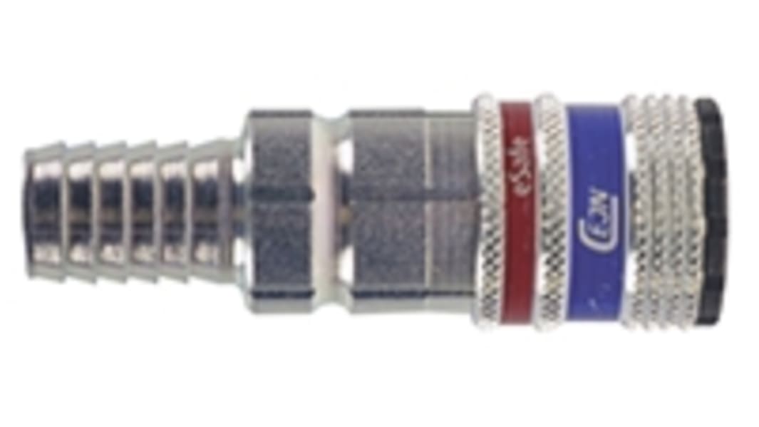 Raccord rapide pneumatique CEJN, Tuyau cannelé 10mm en Laiton, Acier