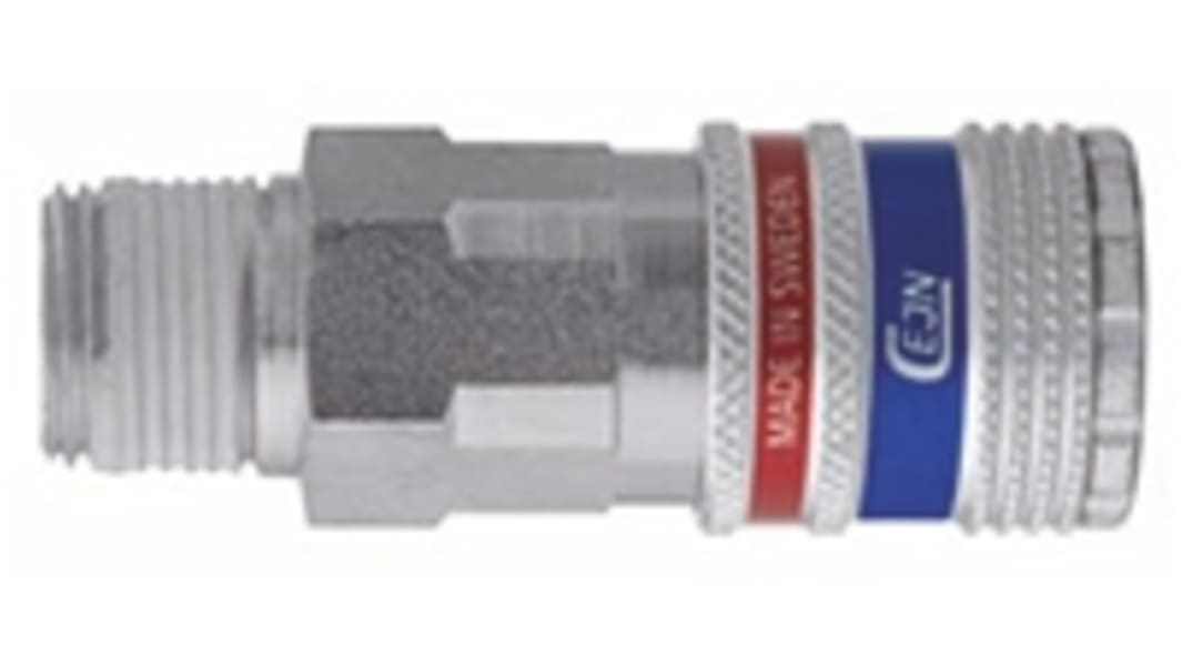 Raccord rapide pneumatique CEJN, Filetage vers Mâle R 1/4 Mâle 1/4pouces en Laiton, Acier