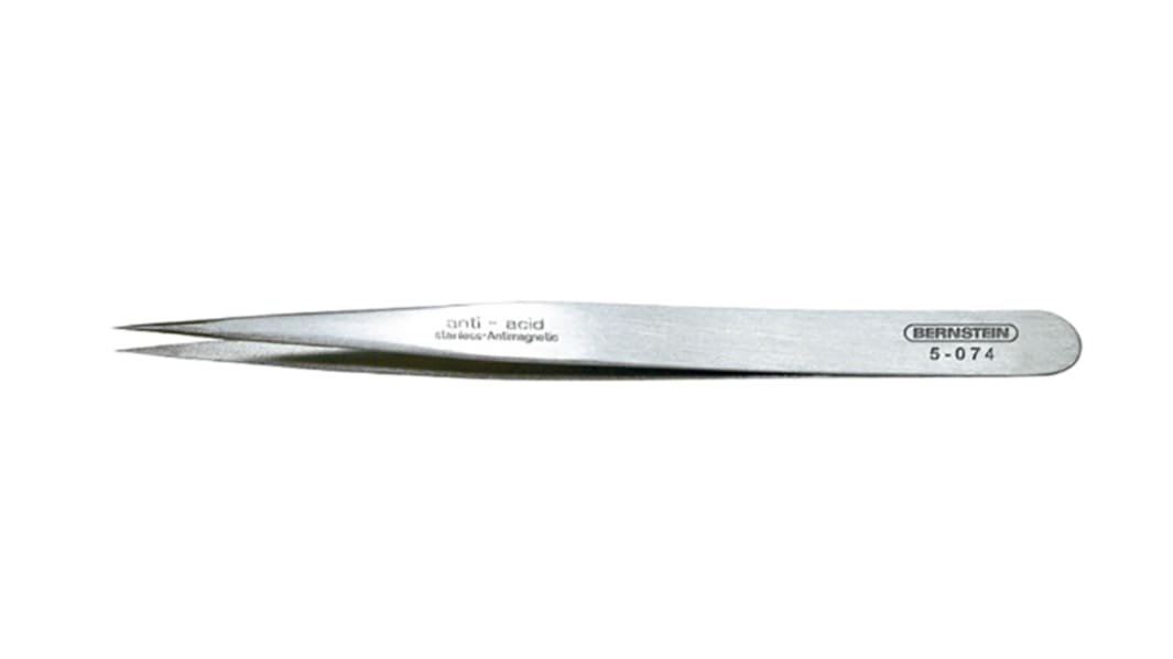 Bernstein, Pincetter, Rustfrit stål, Spids, , Umagnetisk, Længde: 120 mm