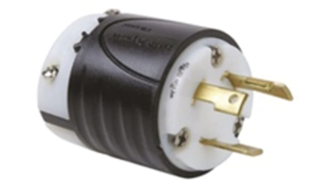 PASS & SEYMOUR Netzstecker Kabel, 2P+E, NEMA L5 - 30P, 125 V / 30A Schwarz, Weiß, für USA