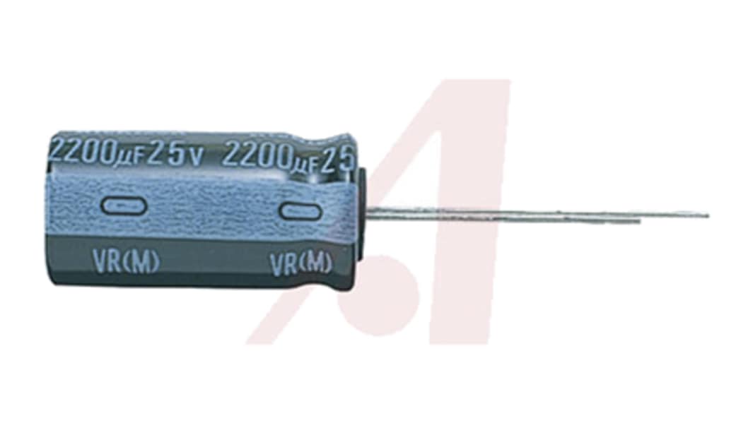 Nichicon 10μF Aluminium Electrolytic Capacitor 25V dc, Radial, Through Hole - UVR1E100MDD