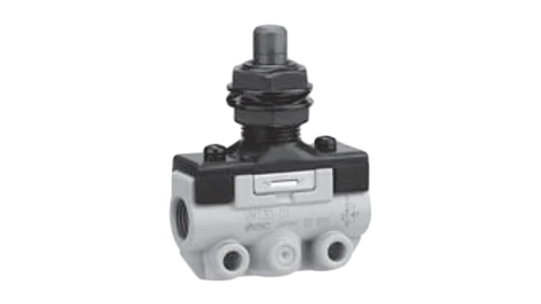 Vanne pneumatique SMC VM100 Plongeur droit Pneumatic Relay, R 1/8, 1/8