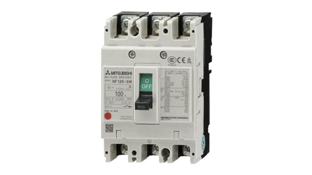 三菱電機 配線遮断器 3極 3A 500V パネル取付け