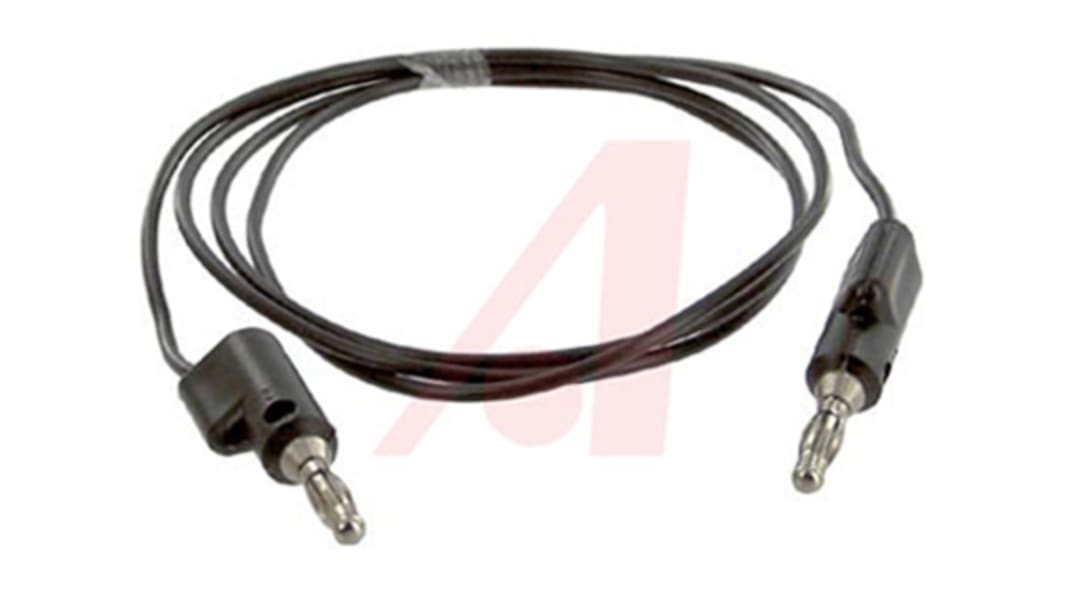 Cable de prueba con conector de 4 mm Mueller Electric de color Negro, Macho-Macho, 300V, 10A, 0.9m