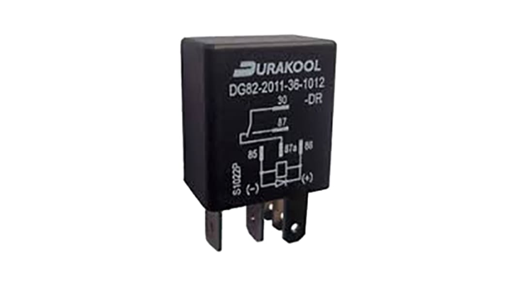 Relais automobile Durakool, 12V c.c., 40A, 1 NO, Enfichable