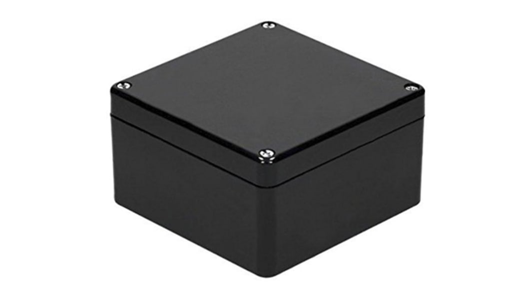 RS PRO Black Polyester Enclosure, IP66, Black Lid, 220 x 120 x 90mm