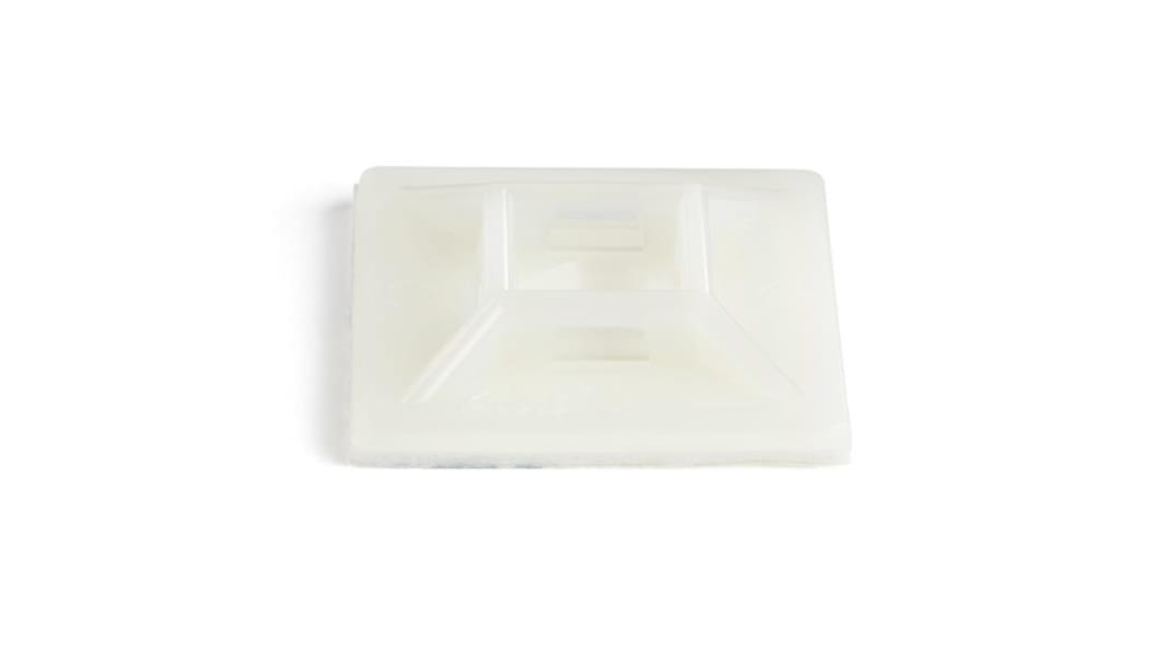 StarTech.com Self Adhesive White Cable Tie Mount 27 mm x 27mm, 5.5mm Max. Cable Tie Width