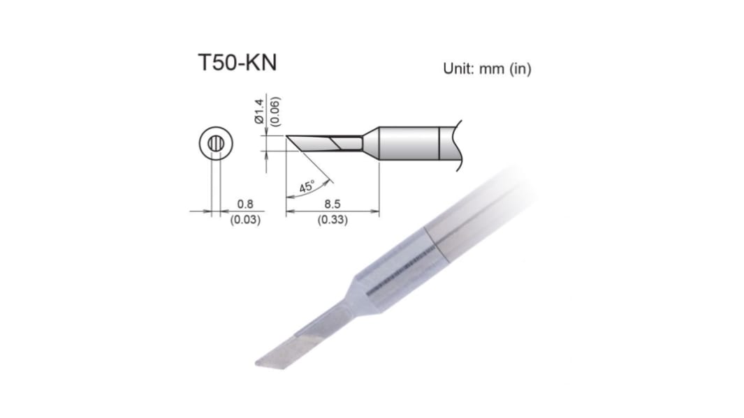 Hakko FX9703 1.4 x 8.5 mm Knife Soldering Iron Tip for use with FX9703