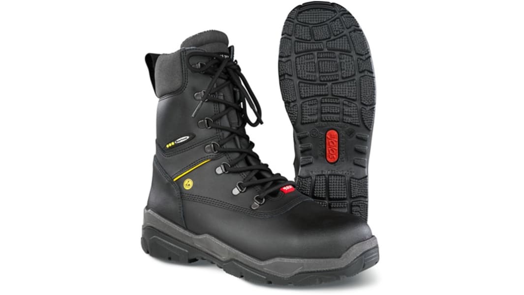 Jalas 1870 Unisex Black, Grey, Yellow Aluminium Toe Capped Safety Shoes, UK 4, EU 37